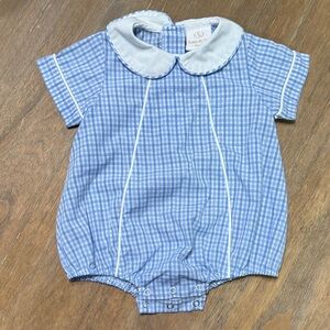 Lullaby Set Blue Checkered Kids Romper